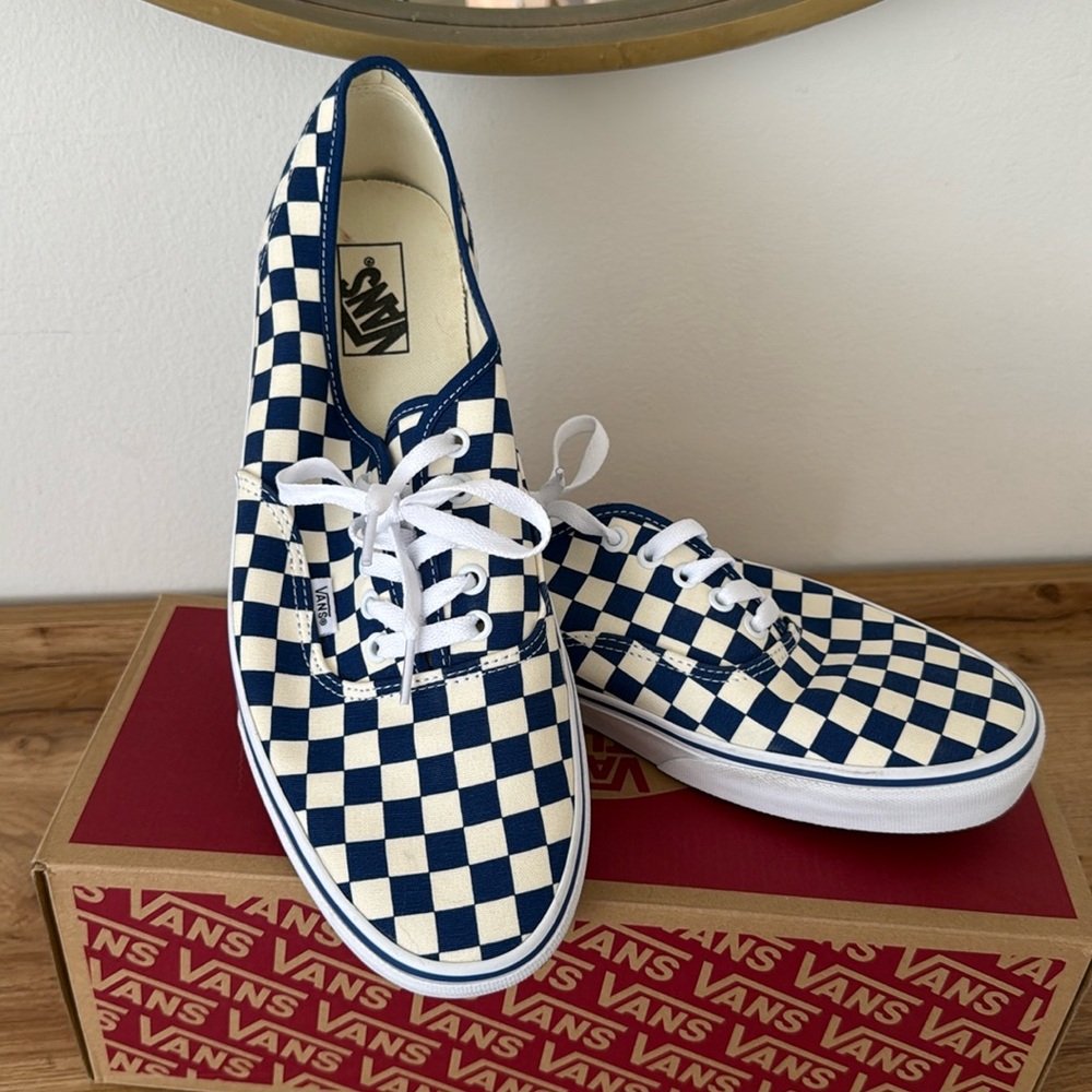 Authentic True Blue Checkered Vans